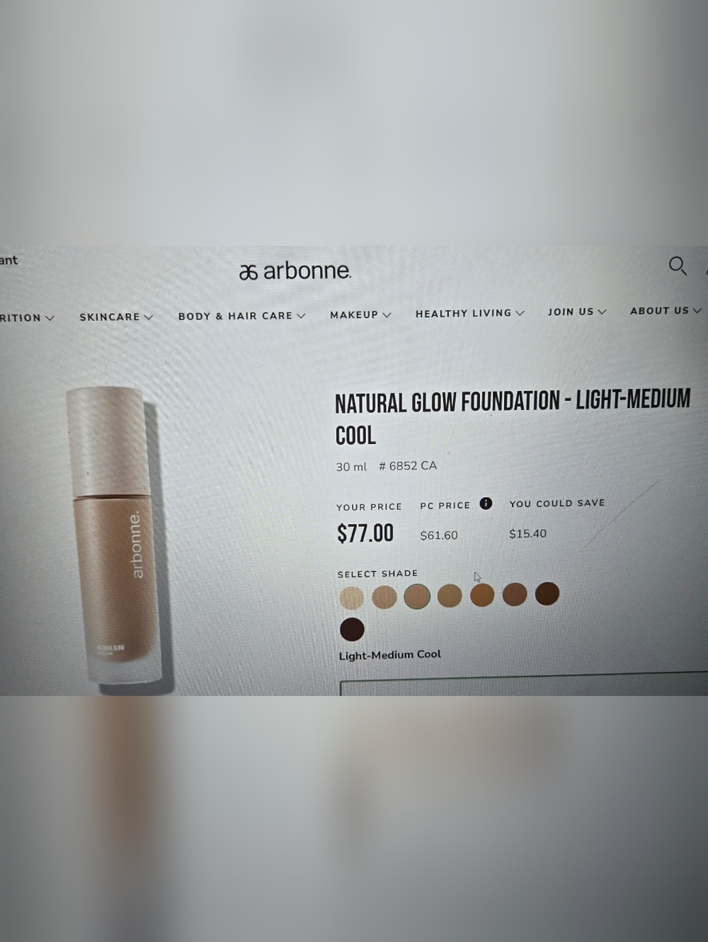 Arbonne Natural Glow Foundation -light Medium Cool Shade - Picture 4 of 4